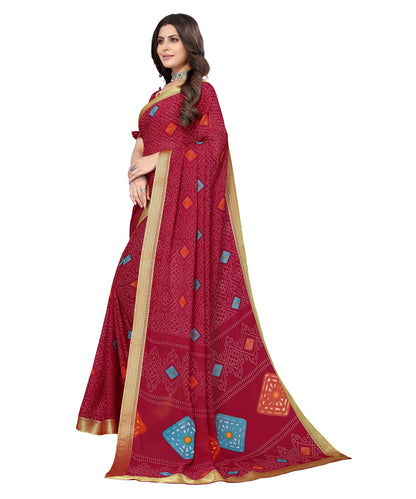 Supikart Elegant Georgette Saree with Blouse Piece