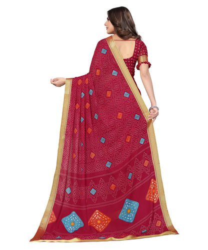 Supikart Elegant Georgette Saree with Blouse Piece