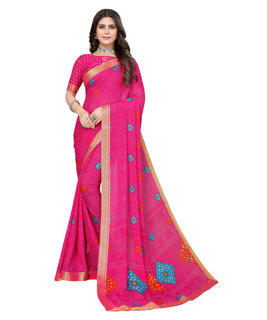 Supikart Elegant Georgette Saree with Blouse Piece