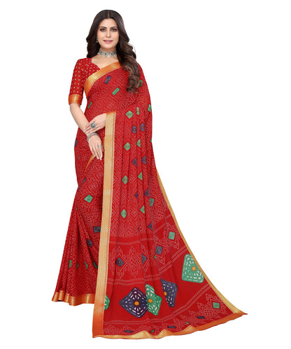 Supikart Elegant Georgette Saree with Blouse Piece