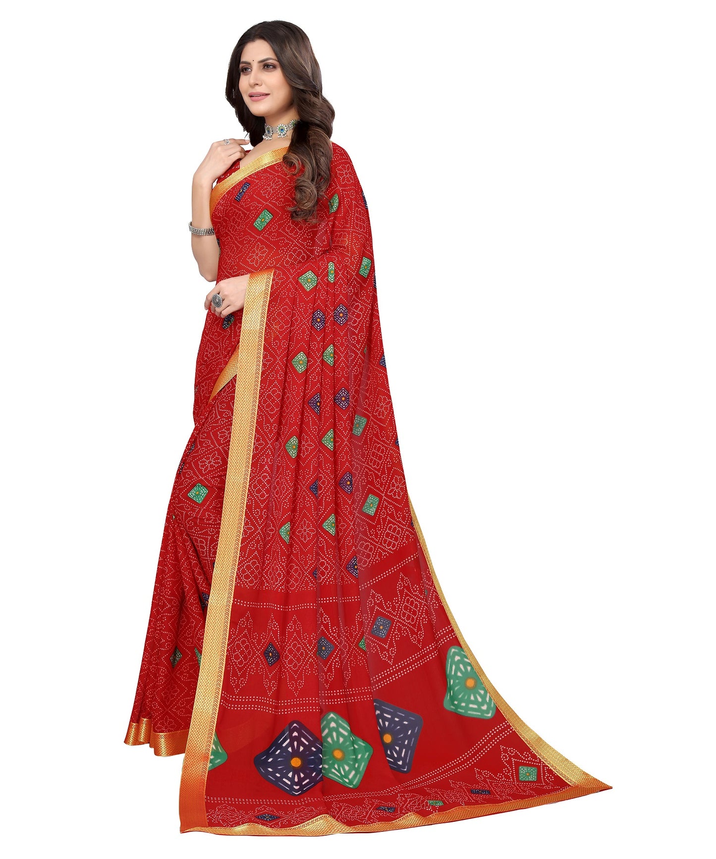 Supikart Elegant Georgette Saree with Blouse Piece