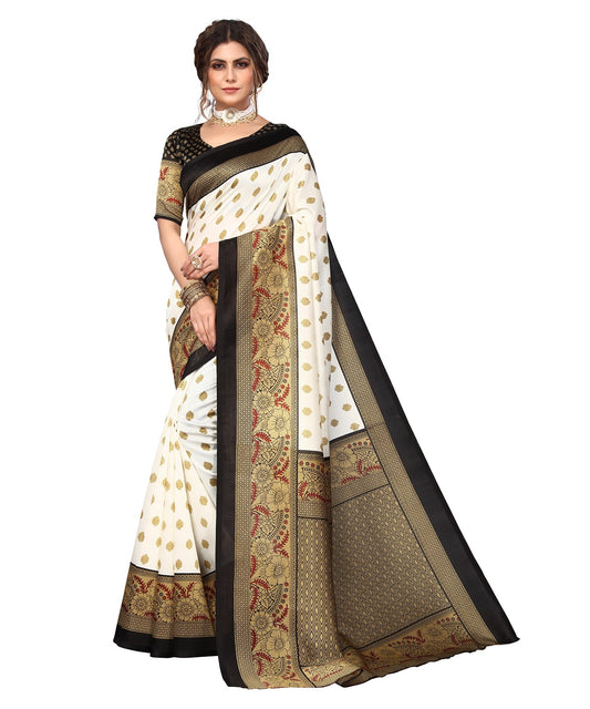 Supikart Printed Art Silk Saree with Blouse