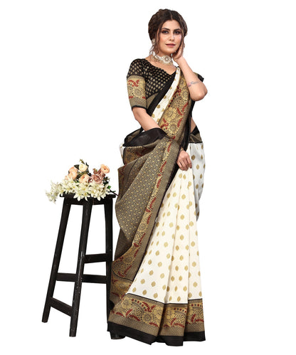 Supikart Printed Art Silk Saree with Blouse