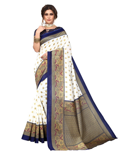 Supikart Printed Art Silk Saree with Blouse