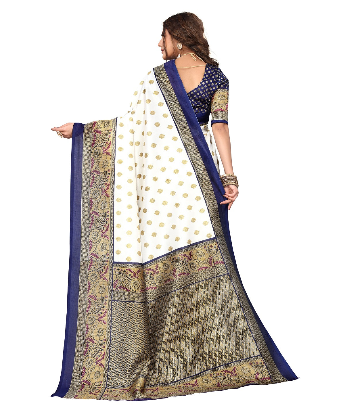 Supikart Printed Art Silk Saree with Blouse