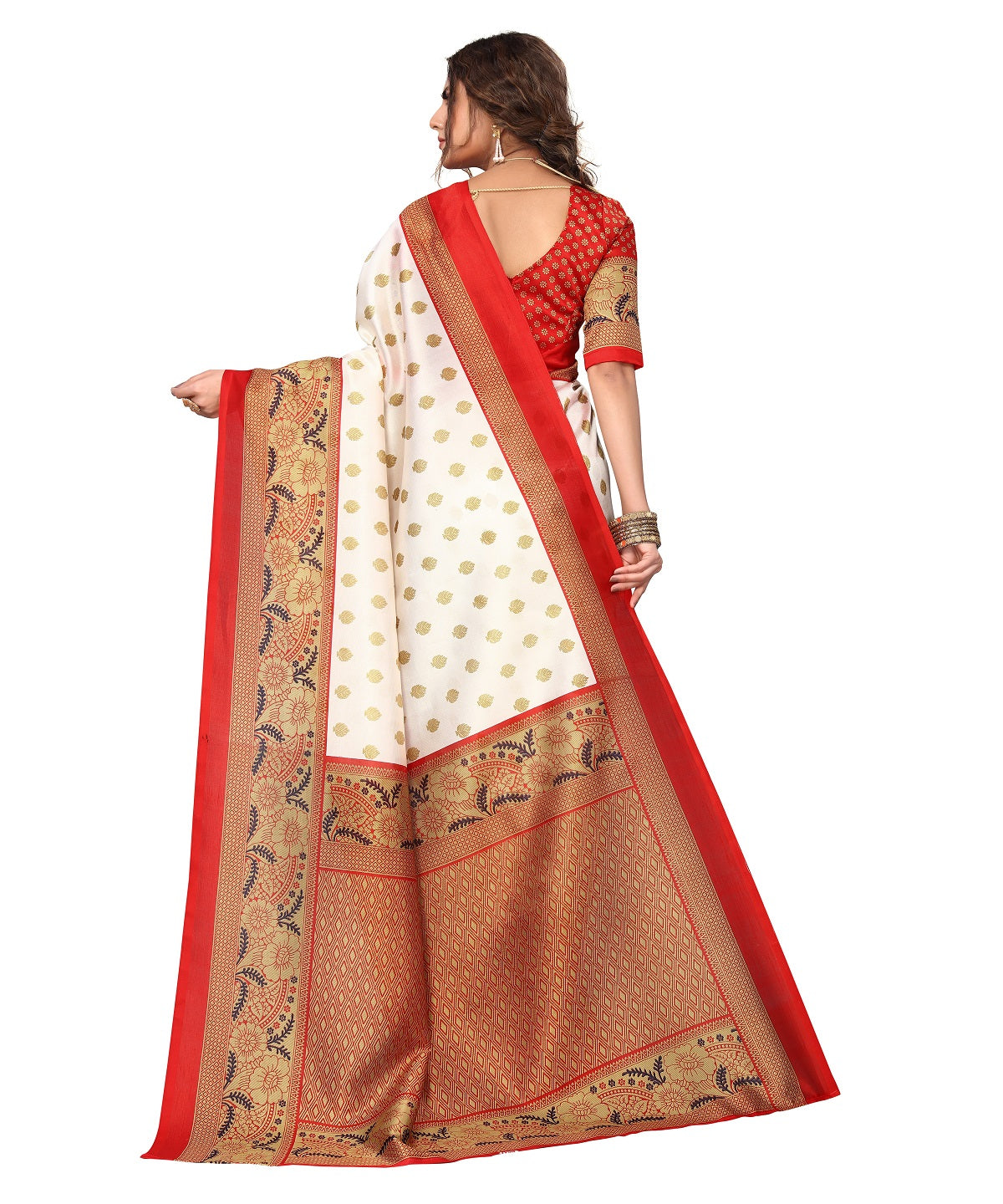 Supikart Printed Art Silk Saree with Blouse