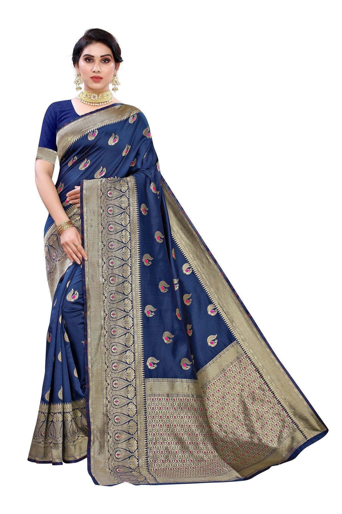 Banarasi Jacquard Saree With Blouse