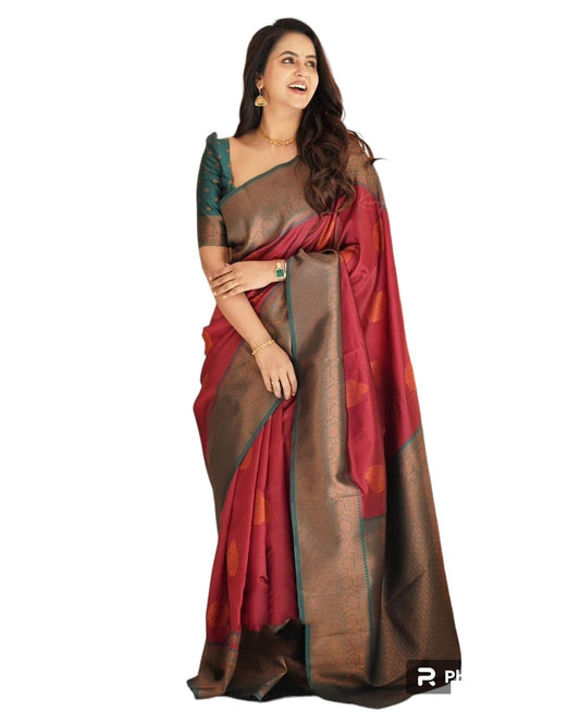 Banarasi Jacquard Saree With Blouse