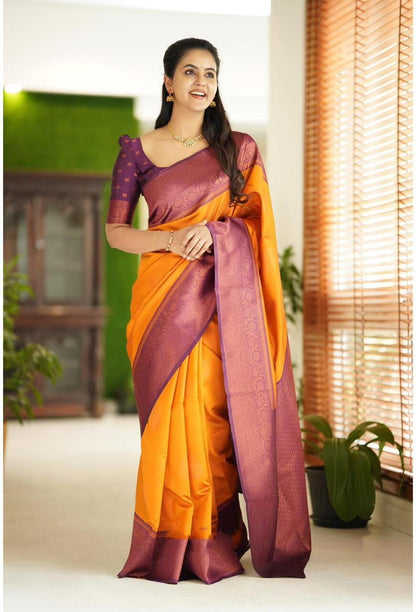 Banarasi Jacquard Saree With Blouse