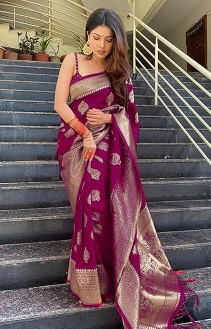 Banarasi Jacquard Saree With Blouse