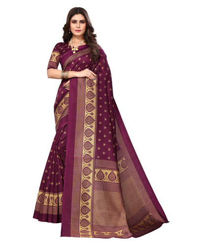 Supikart Printed Litchi Art Silk Saree – Elegant Traditional Wear