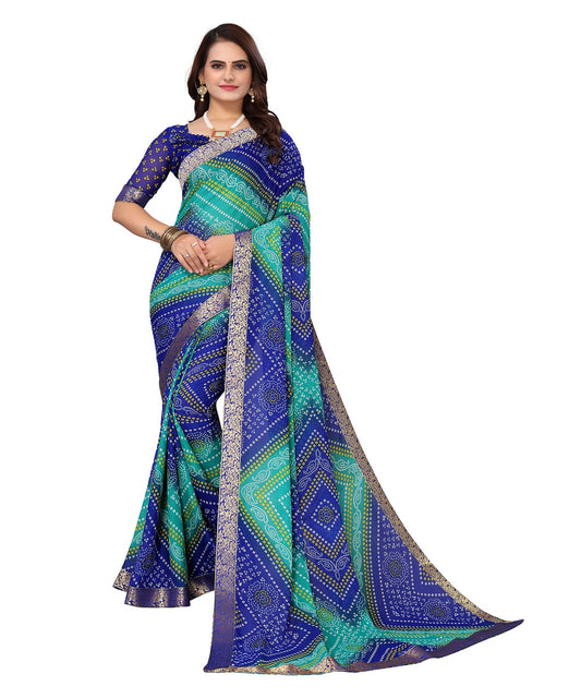 Supikart Elegant Georgette Saree with Blouse Piece