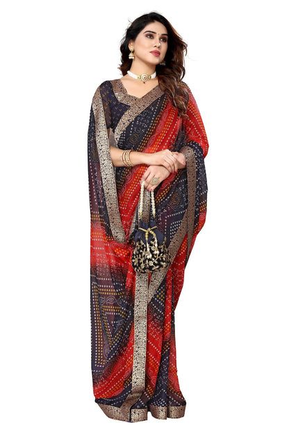 Supikart Elegant Georgette Saree with Blouse Piece