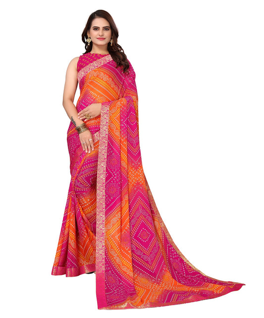 Supikart Elegant Georgette Saree with Blouse Piece