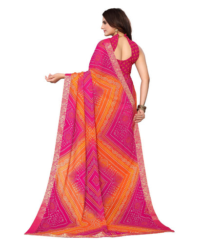 Supikart Elegant Georgette Saree with Blouse Piece