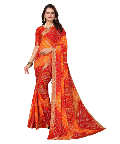 Supikart Elegant Georgette Saree with Blouse Piece