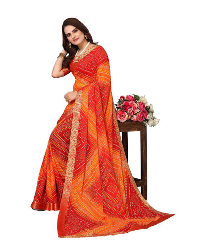 Supikart Elegant Georgette Saree with Blouse Piece