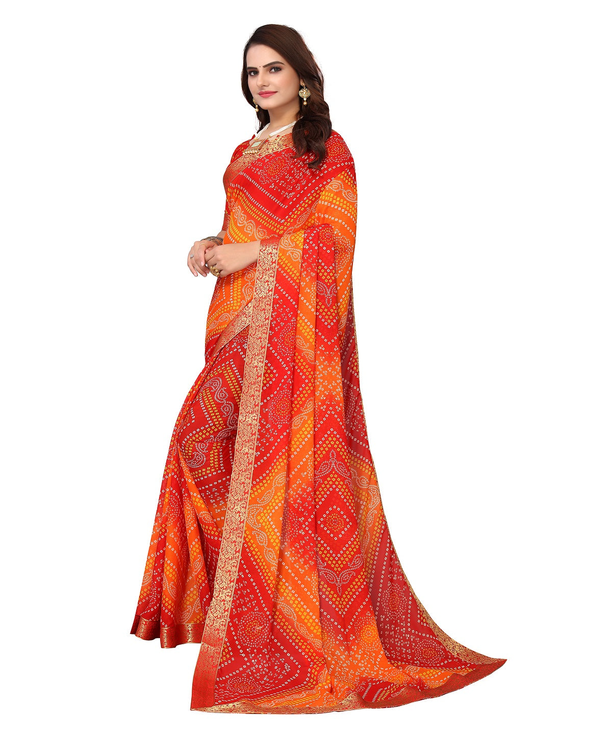 Supikart Elegant Georgette Saree with Blouse Piece